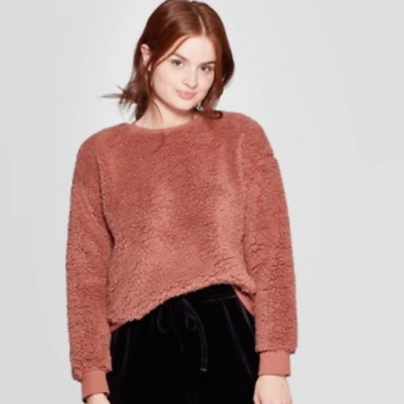 EUC A New Day for Target Fuzzy Teddy Sweatshirt Sweater - Picture 2 of 3